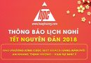 thông báo lịch nghỉ tết nguyên đán 2018