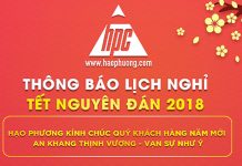 thông báo lịch nghỉ tết nguyên đán 2018