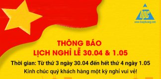 Thông báo nghỉ lễ 30/4