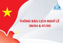 Thông báo lịch nghỉ lễ 30/4 và 1/5 năm 2020