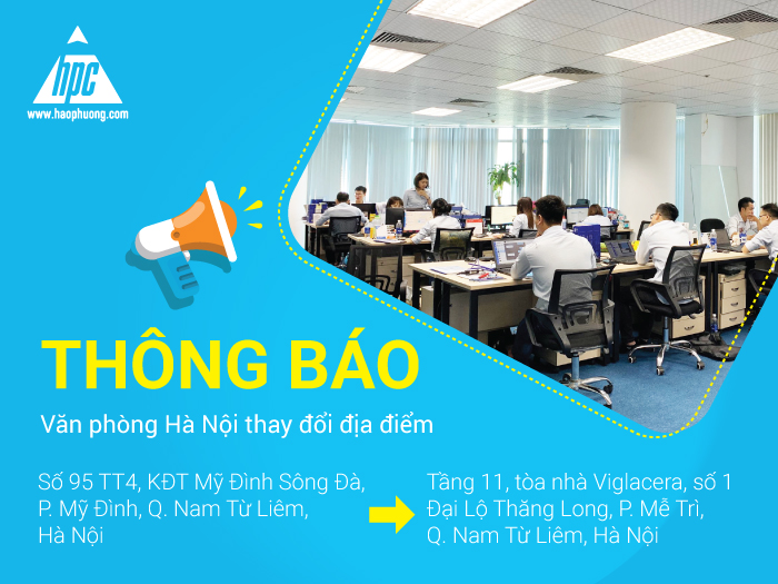 Hạo Phương chuyển địa điểm văn phòng Hà Nội
