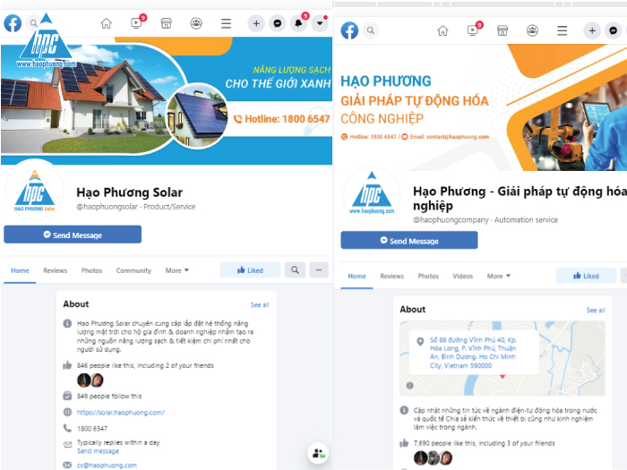 Một số Fanpage Facebook của Hạo Phương