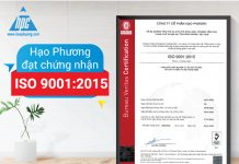 Hạo Phương đạt chứng nhận ISO 9001:2015