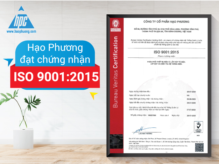 Hạo Phương đạt chứng nhận ISO 9001:2015