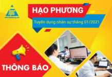 Hạo Phương thông báo tuyển dụng nhân sự tháng 1/2021