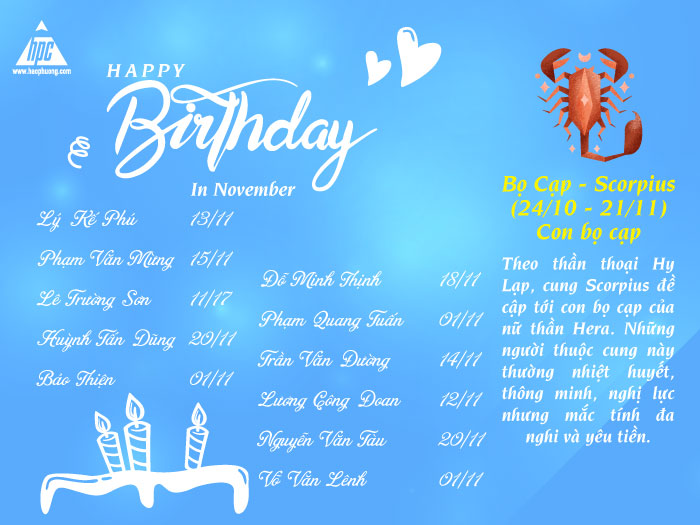 Hạo Phương chúc mừng sinh nhật các thành viên tháng 11/2021