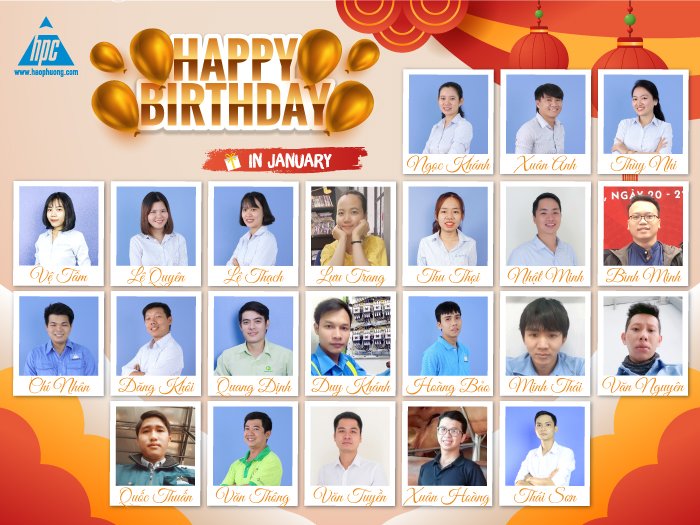 Hạo Phương chúc mừng sinh nhật các thành viên tháng 01/2022