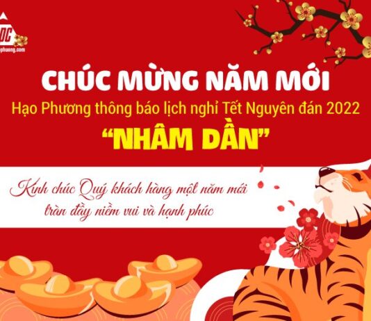 Hạo Phương thông báo lịch nghỉ Tết Nguyên đán 2022 “Nhâm Dần”